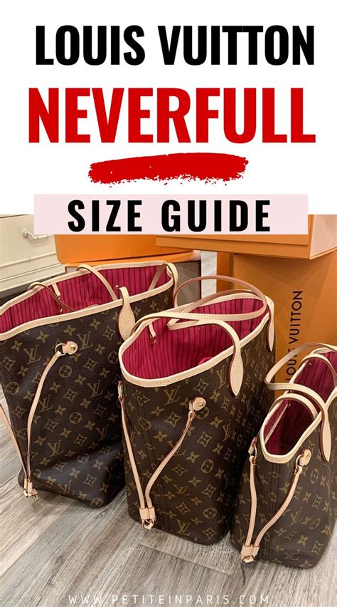 lv neverfull bag size|louis vuitton sizes chart.